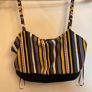 Zara Colorful Striped Knit crop Top size S